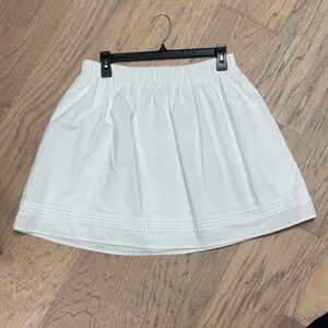 Hem & Thread White A-Line Skirt with Pintuck Hem